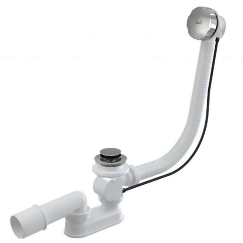 Garnitures de vidage - Kit vidange et trop-plein pour baignoire, longueur 800 mm, chromé A55K-80 - Alcadrain