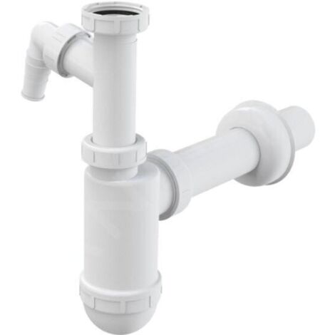Alcadrain Siphons - Siphon de lavabo diamètre 40 mm avec écrou de trop-plein et raccord A43P