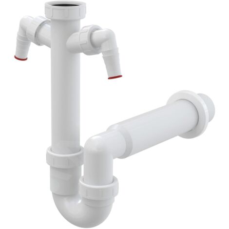 Alcadrain Siphons - Siphon d'évier, 2 raccordements A82-DN50