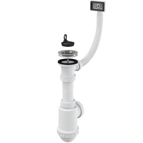 Alcadrain Siphons - Siphon d'évier, avec trop-plein flexible, en plastique A444-DN50/40