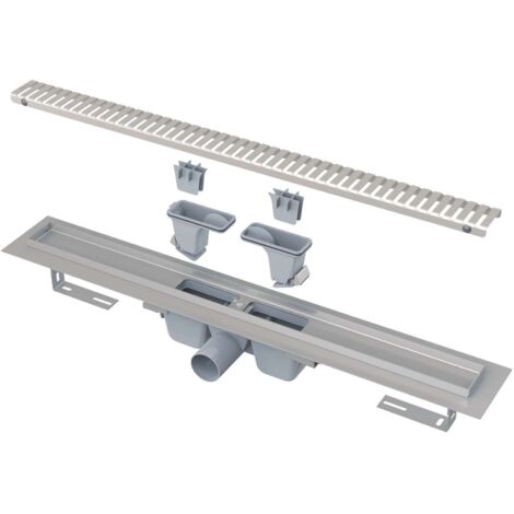 Alcadrain Système de drainage - Douchegoten - Bac à douche 75 cm, avec bord pour grille perforée, grille incluse, acier inoxydable APZ1SMART-LINE-750