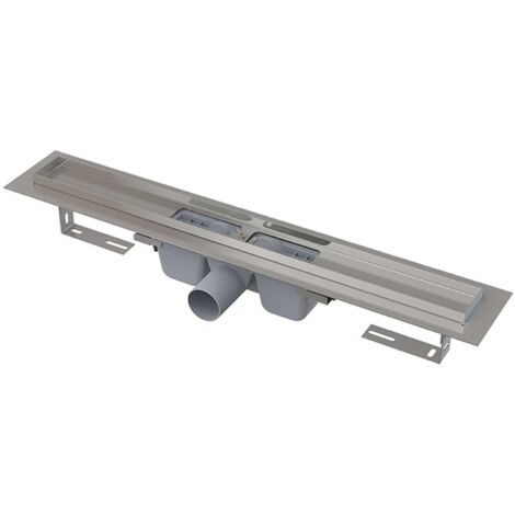 Alcadrain Système de drainage - Douchegoten - Caniveau de douche 65 cm, avec rebord pour grille perforée, acier inoxydable APZ1-650