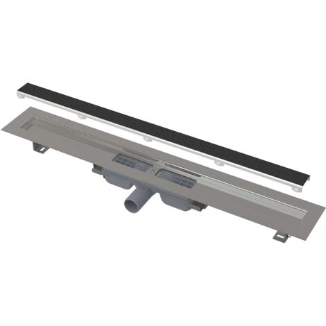 Alcadrain Système de drainage - Douchegoten - Receveur de douche Marble Low 115 cm, avec grille pour l'insertion de carreaux, acier inoxydable APZ115-1150