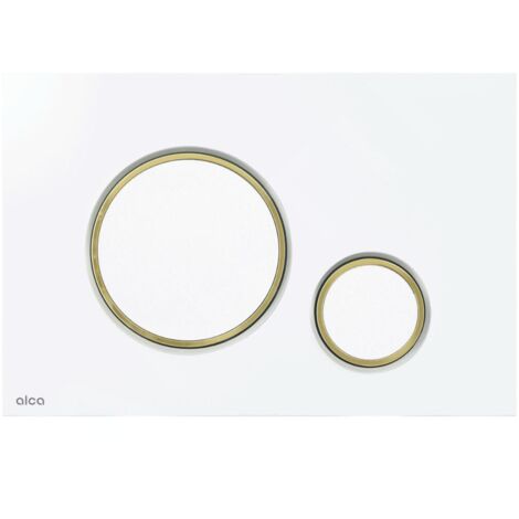 Alcadrain Thin - Commande affleurante, blanc brillant/or brillant M775