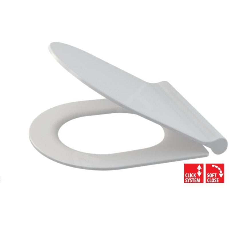 Toiletzittingen - Abattant wc Slim, SoftClose, duroplast, blanc A67SLIM - Alcadrain