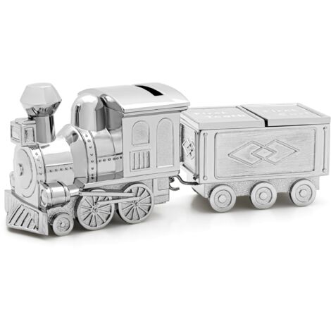 Alcancía, caja para un diente y candado para niño, plateada, elegante, de regalo, locomotora  Tamaño: 175x54x69mm  Código: ZV6008060