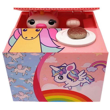 Alcancía de Unicornio de One Piece, Hucha Automática, Hucha de Metal para Niños, Regalo de Cumpleaños, Navidad y Año Nuevo - 12,5 x 10,5 x 9,5 cm