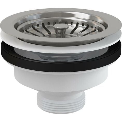 Wolfpack Ablaufgarnitur T-73BP - Spülbecken Ventil Mit Tiefem Sieb 1 1/2 Zoll