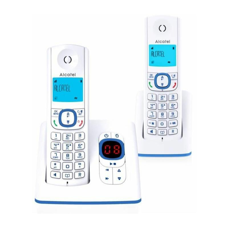 

F530 - Teléfono (Teléfono DECT, Terminal inalámbrico, Altavoz, 50 entradas, Identificador de Llamadas, Azul, Blanco) - Alcatel