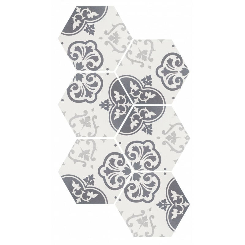 Carrelage sol / mur hexagonal motif patchwork 26,23 cm alchimia elisir