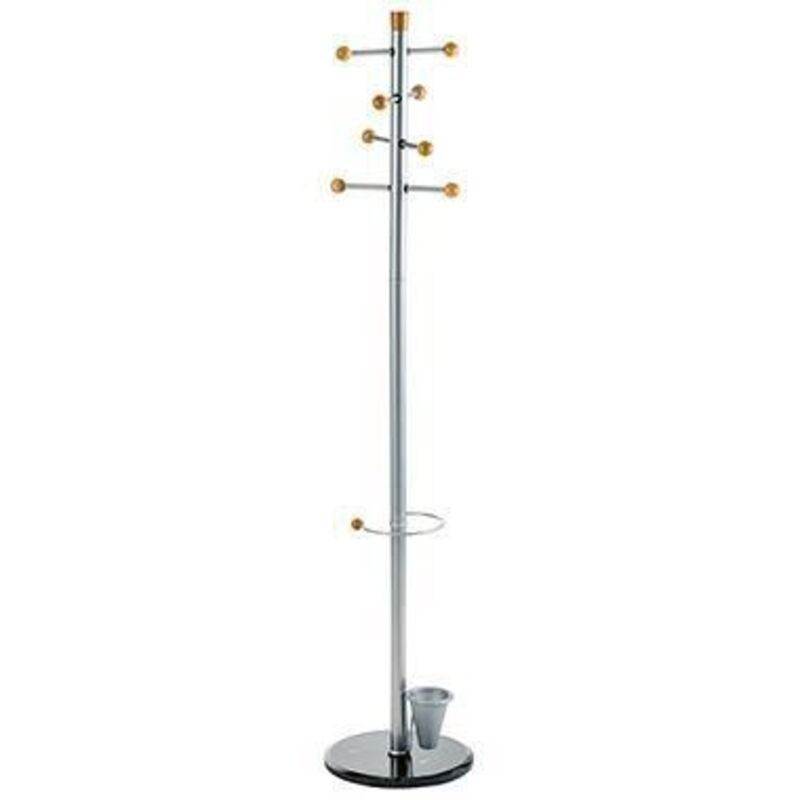 Alco - Garderobenständer 38 X 175 Cm (d. X H) Metall Pulverbeschichtet Silber
