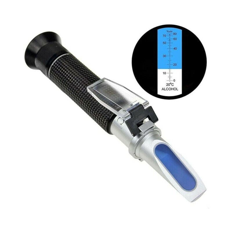 Alwaysh - Alcohol refractometer for measurement of alcohol volume percentage spirits with automatic temperature compensation (atc), range 0-80% v/v
