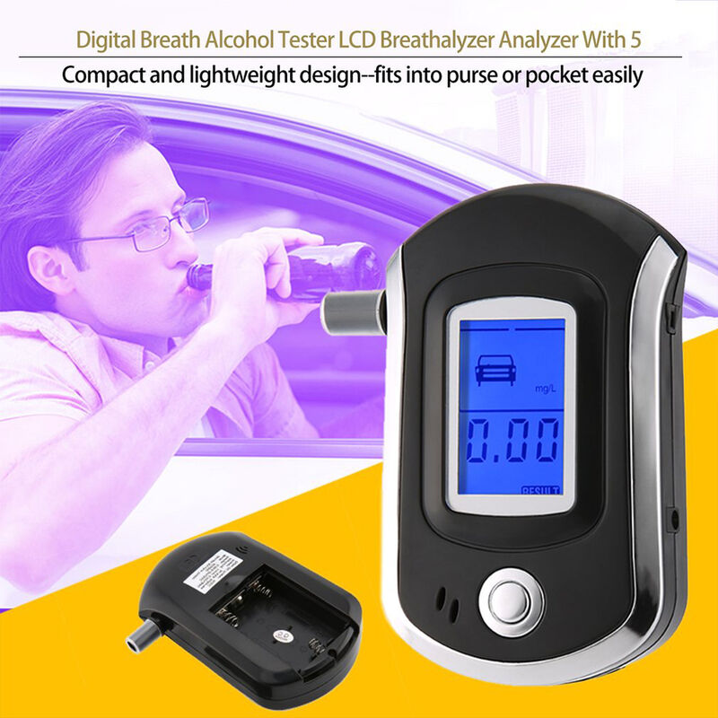 

Asupermall - Alcoholimetro Probador de alcohol Digital LCD Pantalla de retroiluminacion Probador de alcohol de aliento Alerta audible Respiracion