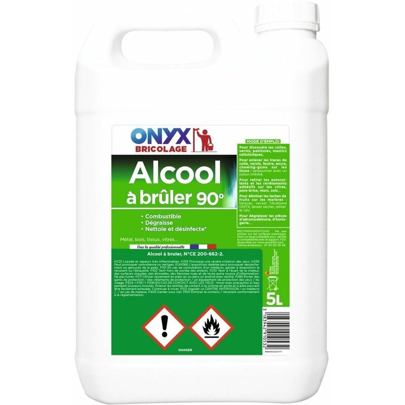 Alcool à bruler 90 bidon 5 litres - onyx