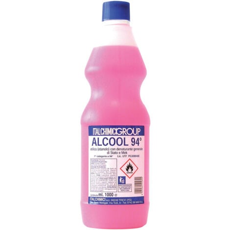 ALCOOL DENATURATO 94 CERTIFICATO LT. 1 (ITALCHIMICI). Prezzo per 1 pezzo.