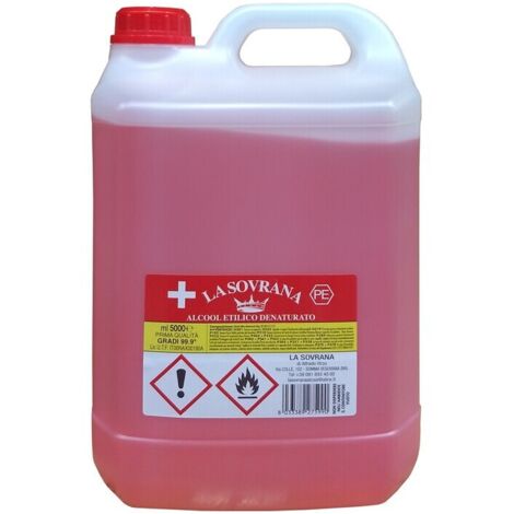 ALCOOL DENATURATO 99,9 CERTIFICATO 5 L LA SOVRANA