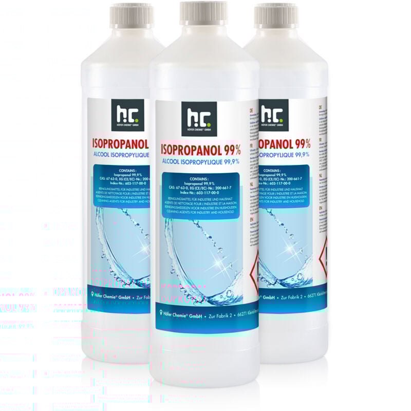 Höfer Chemie Alcool isopropylique 99,9% Höfer Chemie® en bouteille de 1 l 3 l (en)