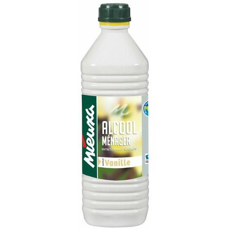 Alcool ménager vanille 1 litre – Nettoyage surfaces sanitaires, plastiques, inox – Entretien cristal et bijoux – Nettoyage vitres – Mieuxa
