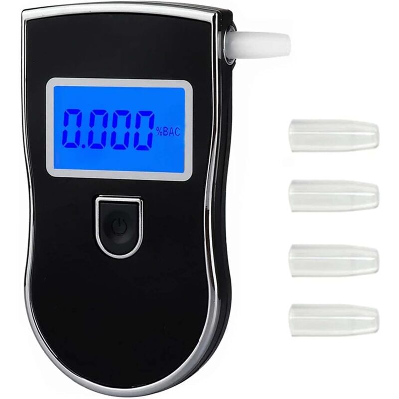 Alcootest Ethylotest Electronique, Professionnel Portable Testeur d'alcool ave Ecran led d'Affichage Numérique et 5 Embouchures, Capteur à