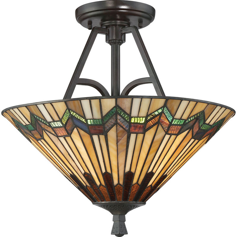

Alcott - Semi empotrado Tiffany grande de 2 luces - Acabado bronce, E27 - Elstead