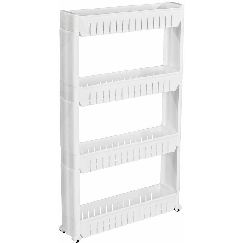 Alcove shelf with 4 levels - long shelf, alcove storage, hidden shelf - white