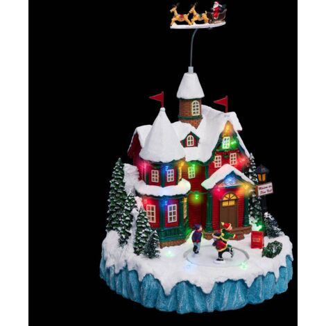 Aldea luz Papá Noel casa 22 LED H.34,5cm musical  - Feeric lights & christmas