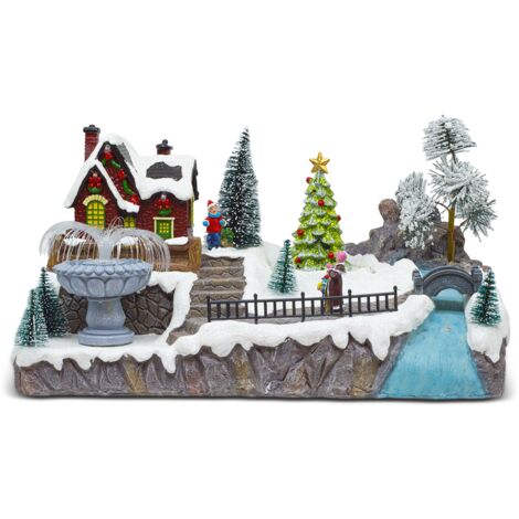 Aldea Navideña 32x17x19cm 361069 Decoración con Luces, Música y Movimiento