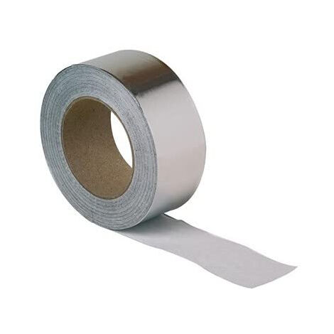 Aldes – Bande adhésive aluminium 50mm – Rouleau de 50m pour étanchéité et isolation – Résistante aux chocs et à l'humidité