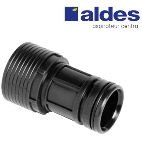 Aldes – Embout raccord flexible pour aspirateur – Poignée pneumatique en plastique dur – Joint en caoutchouc pour étanchéité – Compatible avec sacs standard
