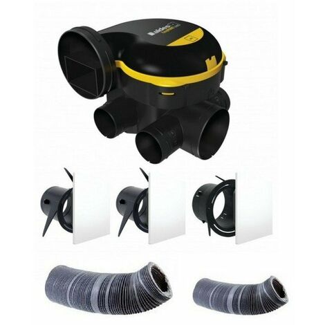 Aldes – Kit complet VMC simple flux Easyhome Auto – 3 sorties – Débit 100 m³/h – Mode BOOST cuisine – Grilles ColorLINE silencieuses 26 dB(A)
