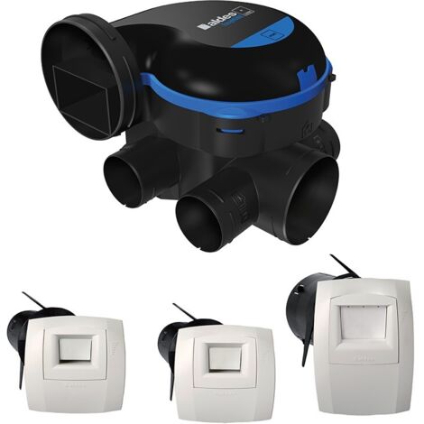Aldes – Kit VMC Easyhome Hygro Classic – 3 bouches hygroréglables – Débit max 213 m³/h – Installation rapide TWIST & GO – Pour maisons individuelles