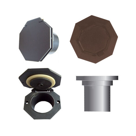 Aldes – Prise de sol ultra plate gris anthracite résistante – Contacteur intégré – Pour installation électrique en intérieur – Prise de courant complète