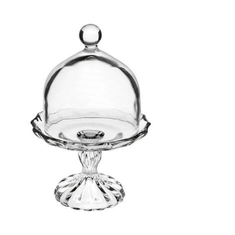 A.L.E Import Alzata Vetro con Cover H 250 Mm D 160 Mm Trasparente