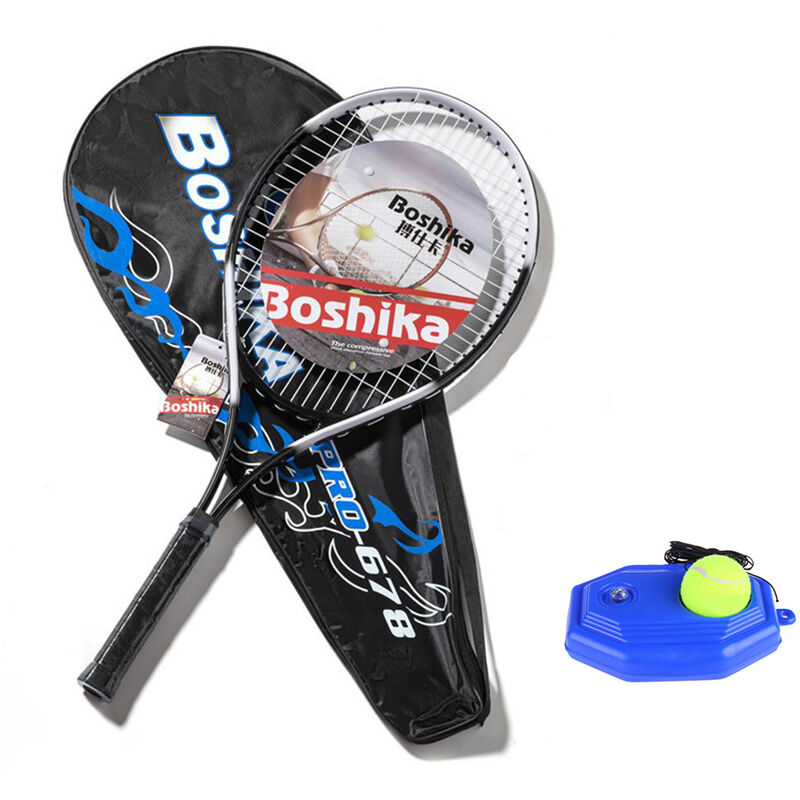 

Raqueta de tenis de aleacion de aluminio Raqueta de tenis ligera a prueba de golpes con bolsa de transporte de tenis de entrenamiento y agarre de