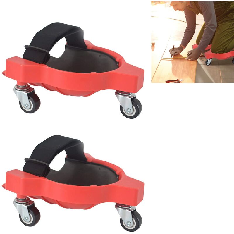 Image of Kneeblades - Ginocchiere rotanti con 3 ruote e comodi cuscinetti in gel per il lavoro in cantiere, girevole a 360 gradi, flessibili ginocchiere