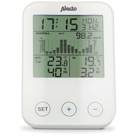 Alecto Wetterstation mit Funksensor Schwarz / Grau