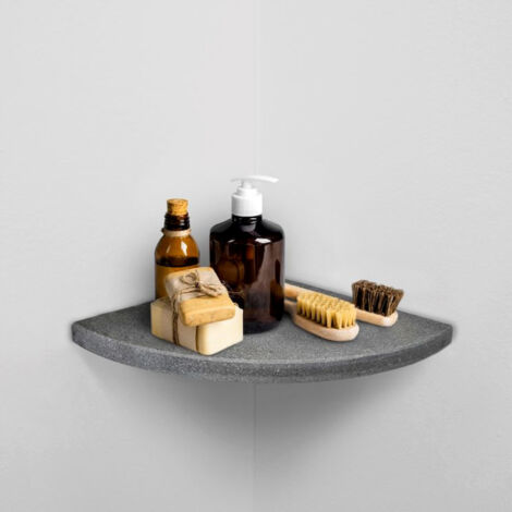 ALEDA STONE Easy Shelf Mensola doccia multiuso angolare a scomparsa in marmo resina silk buvex mat codice prod: SKXAS1MA18