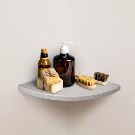 ALEDA STONE Easy Shelf Mensola doccia multiuso angolare a scomparsa in marmo resina silk grey mat codice prod: SKRAS1MA18