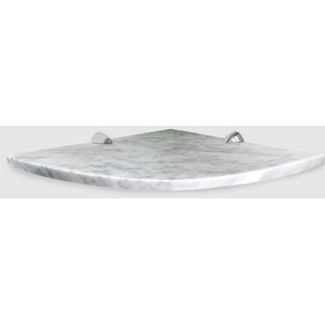 ALEDA STONE Quick Shelf mensola angolare in marmo naturale bianco carrara mat cm 22,9 con 2 reggimensola codice prod: BCAASQMA15
