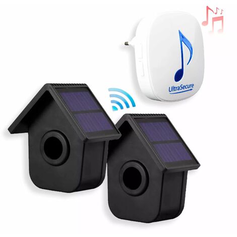 Alerte de passage 600m sans fil - 2 détecteurs de mouvements autonomes (solaires) + carillon R (DA600+)