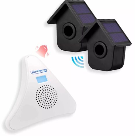 Alerte de passage 600m sans fil - 2 détecteurs de mouvements autonomes (solaires) + carillon TR (DA600+)