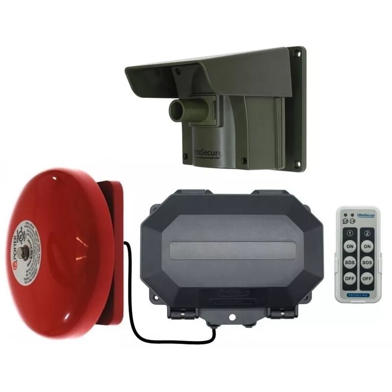 Ultra Secure - Alerte détection passage armable 100% extérieure sans fil longue distance 800m - Récepteur IP56 + cloche (protect 800)