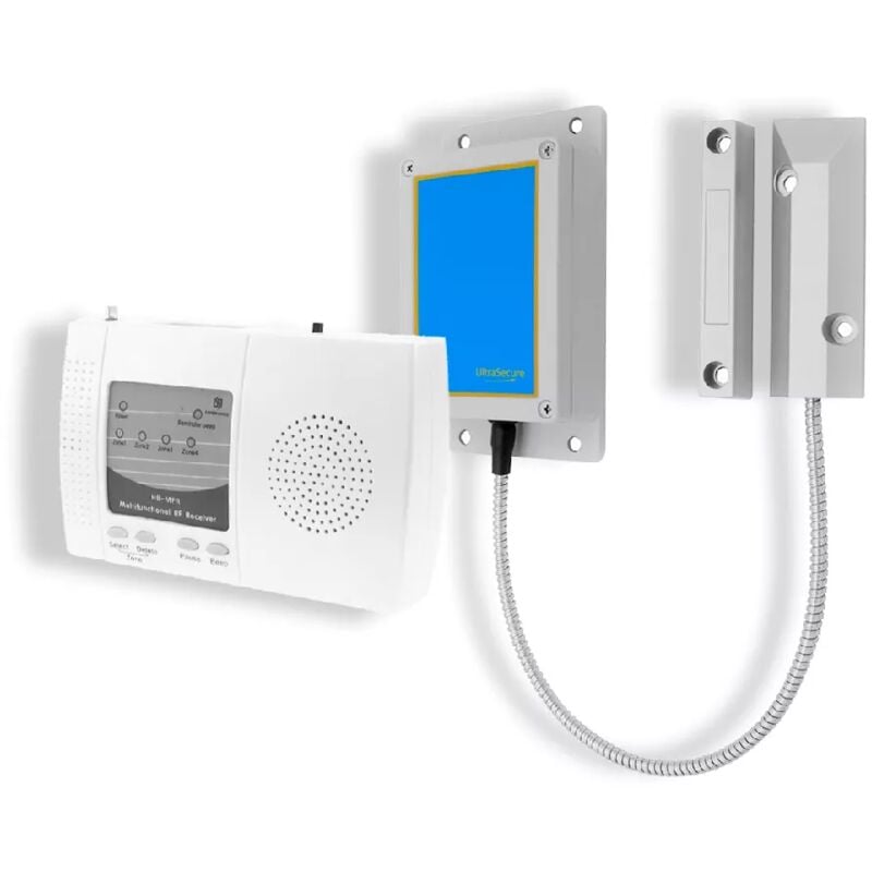 Ultra Secure - Alerte d'ouverture extérieure renforcée sans-fil 300m sur récepteur intérieur 4 canaux 5 sorties (DA600+)
