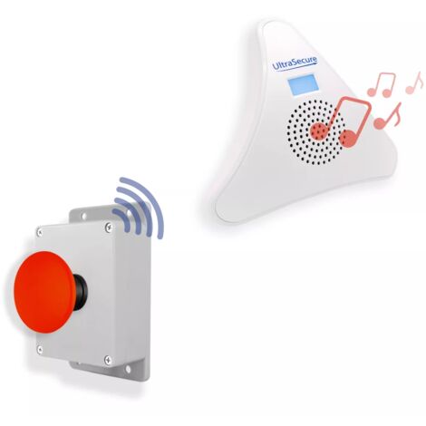 Alerte panique 300m sans fil - Bouton coup de poing sur piles & Carillon TR - 35 mélodies / Volume réglable (DA600+)