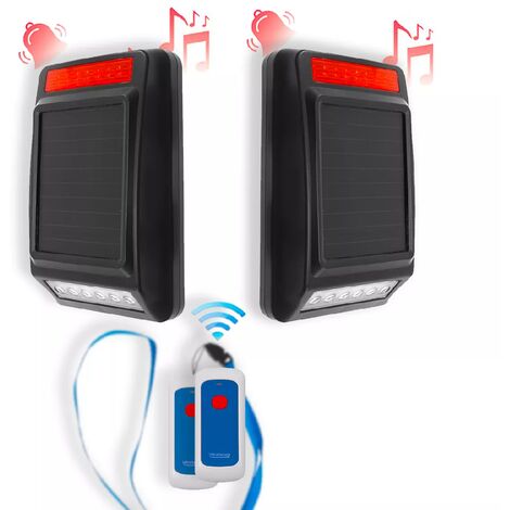 Alerte panique performance autonome sans-fil 900m longue distance 2 boutons / 2 sirènes extérieures (DA600+)