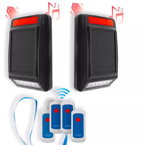 Alerte panique performance autonome sans-fil 900m longue distance 4 boutons / 2 sirènes extérieures (DA600+)