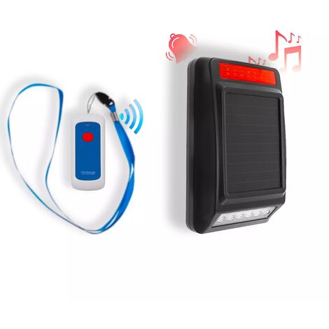 Alerte panique performance autonome sans-fil longue distance 900m - Bouton mobile ou fixe sirène extérieure (DA600+)