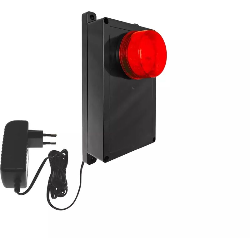Ultra Secure - Alerte panne de courant - flash rouge / boîtier noir étanche IP65 / batterie Lithium / Branchez... c'est installé