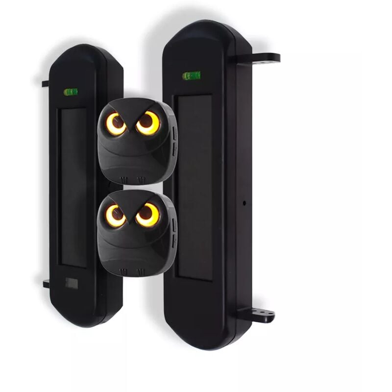 Ultra Secure - Alerte passage 600m performance - Barrières infrarouges solaires autonomes 2 carillons hiboux 35 mélodies (DA600+)