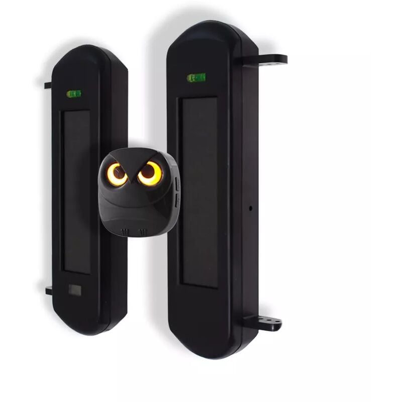 Ultra Secure - Alerte passage 600m performance - Barrières infrarouges solaires autonomes & carillon hibou prise 35 mélodies (DA600+)
